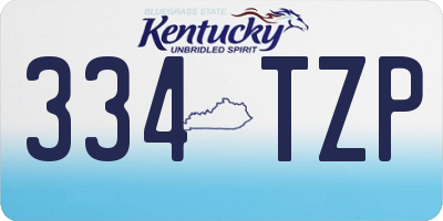 KY license plate 334TZP