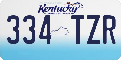KY license plate 334TZR