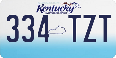 KY license plate 334TZT