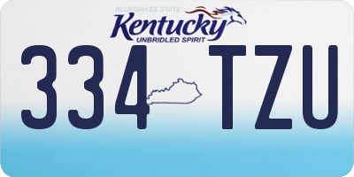 KY license plate 334TZU