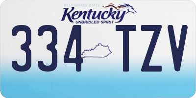 KY license plate 334TZV