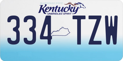 KY license plate 334TZW
