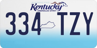 KY license plate 334TZY