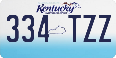 KY license plate 334TZZ