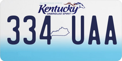 KY license plate 334UAA