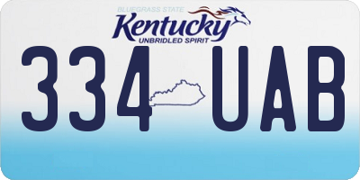 KY license plate 334UAB