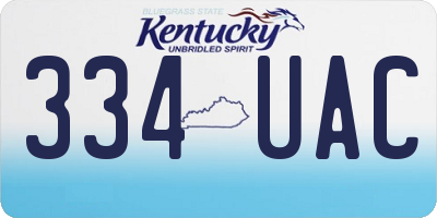 KY license plate 334UAC