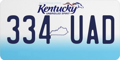 KY license plate 334UAD