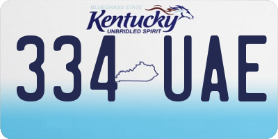 KY license plate 334UAE