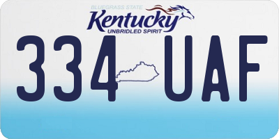 KY license plate 334UAF