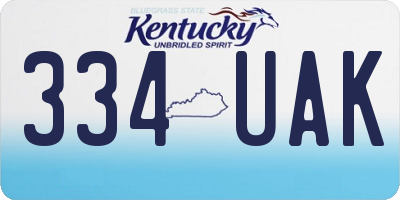 KY license plate 334UAK