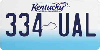 KY license plate 334UAL