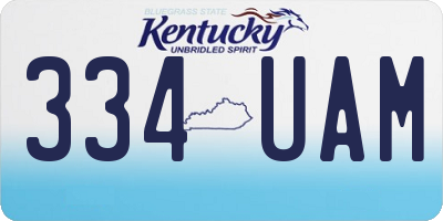 KY license plate 334UAM