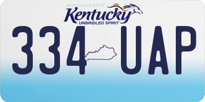 KY license plate 334UAP