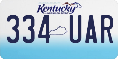 KY license plate 334UAR