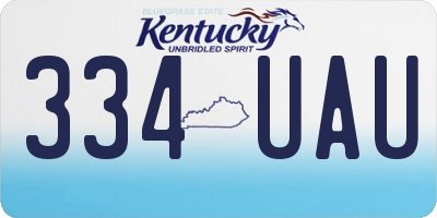 KY license plate 334UAU