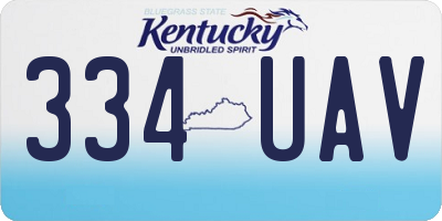 KY license plate 334UAV