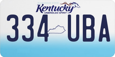 KY license plate 334UBA