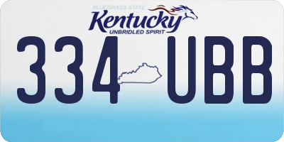 KY license plate 334UBB