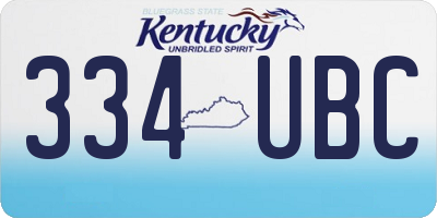 KY license plate 334UBC