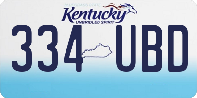 KY license plate 334UBD