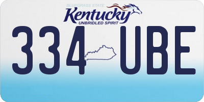 KY license plate 334UBE