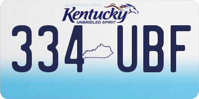KY license plate 334UBF