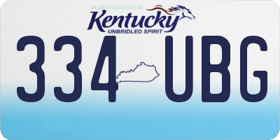 KY license plate 334UBG