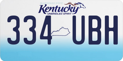 KY license plate 334UBH