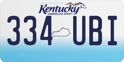 KY license plate 334UBI