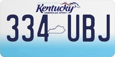 KY license plate 334UBJ