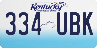 KY license plate 334UBK
