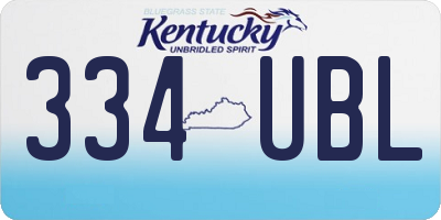 KY license plate 334UBL