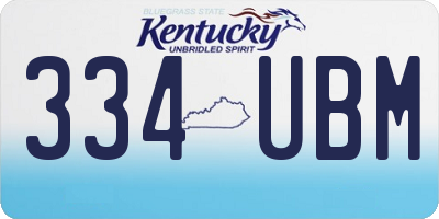 KY license plate 334UBM