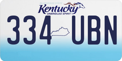 KY license plate 334UBN