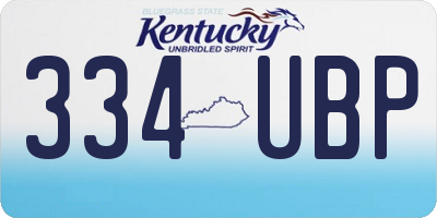 KY license plate 334UBP