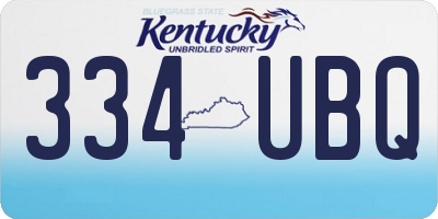 KY license plate 334UBQ