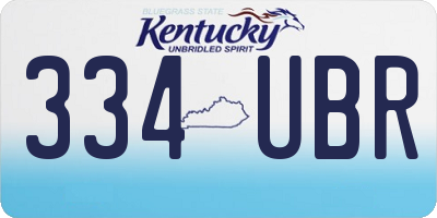 KY license plate 334UBR