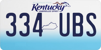 KY license plate 334UBS