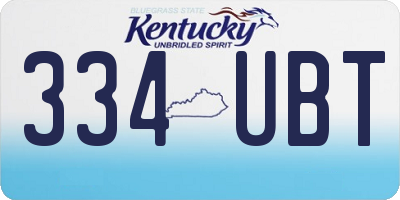 KY license plate 334UBT