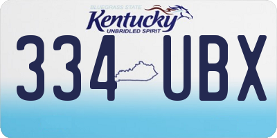 KY license plate 334UBX