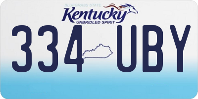 KY license plate 334UBY