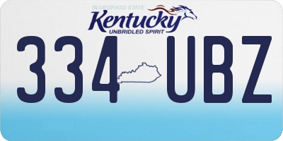 KY license plate 334UBZ