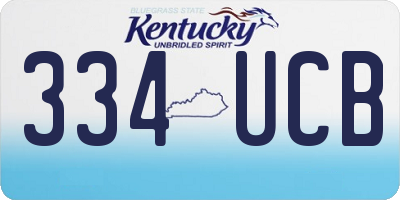 KY license plate 334UCB