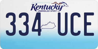 KY license plate 334UCE