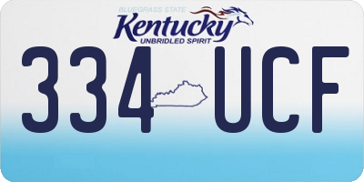 KY license plate 334UCF