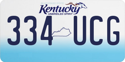 KY license plate 334UCG