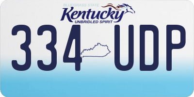 KY license plate 334UDP