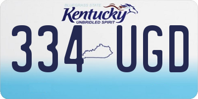 KY license plate 334UGD