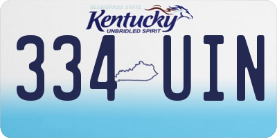 KY license plate 334UIN